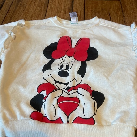 Disney Girls Baby Infant 12 Months Outfit Clothes Minnie Mickey Top & Bottom - Picture 2 of 9